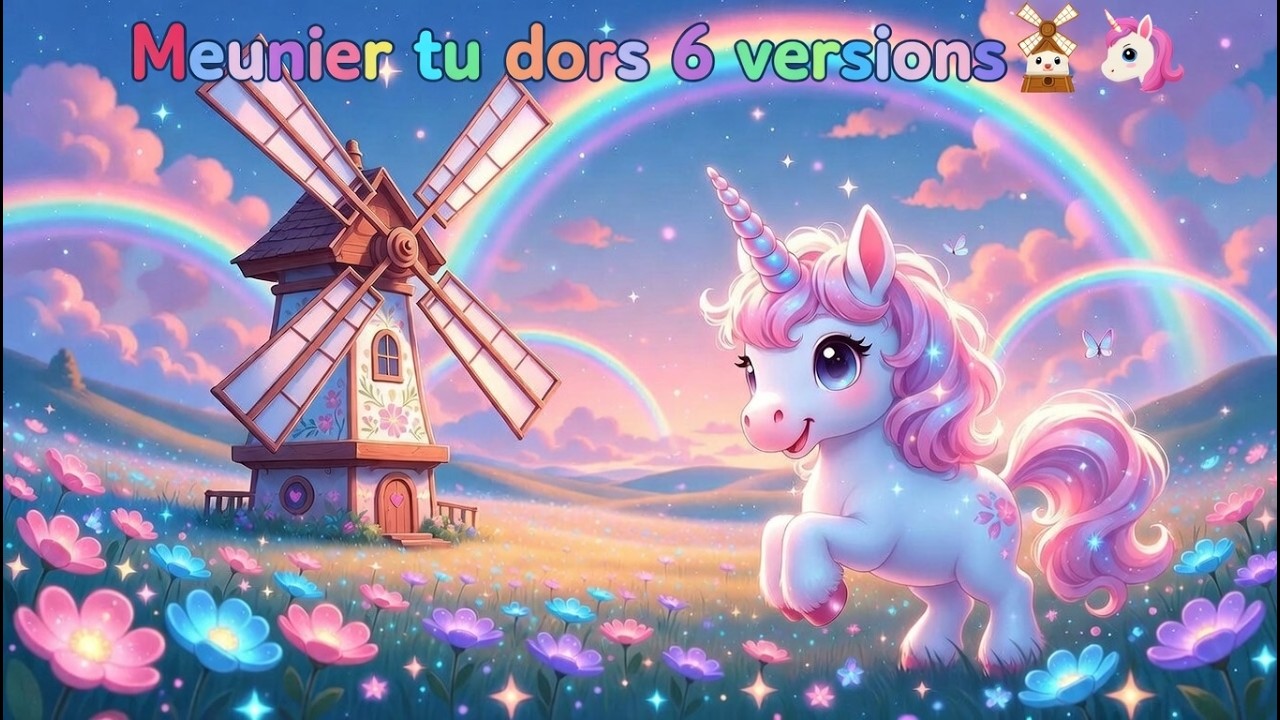 Meunier tu dors – 6 versions magiques avec une licorne ! 🦄🌈 Comptine pour enfants et bébés