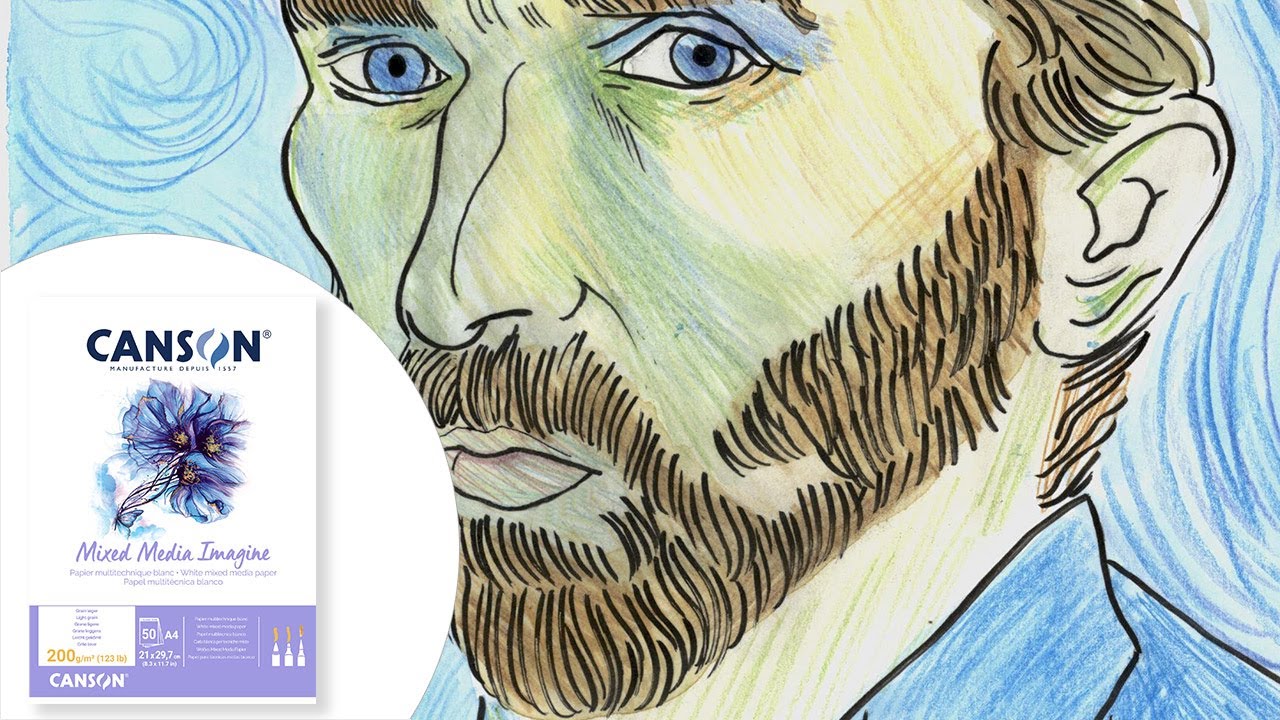 Peindre un portrait de Van Gogh en mêlant crayons et aquarelle