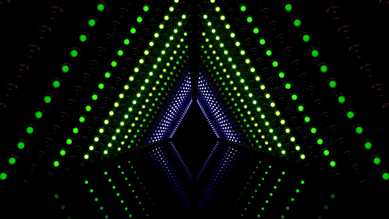 🎬 VisionKanal 4K – Бесконечный Зелёно-Синий LED Коридор | VJ Визуал [Без Звука – 2 Часа]