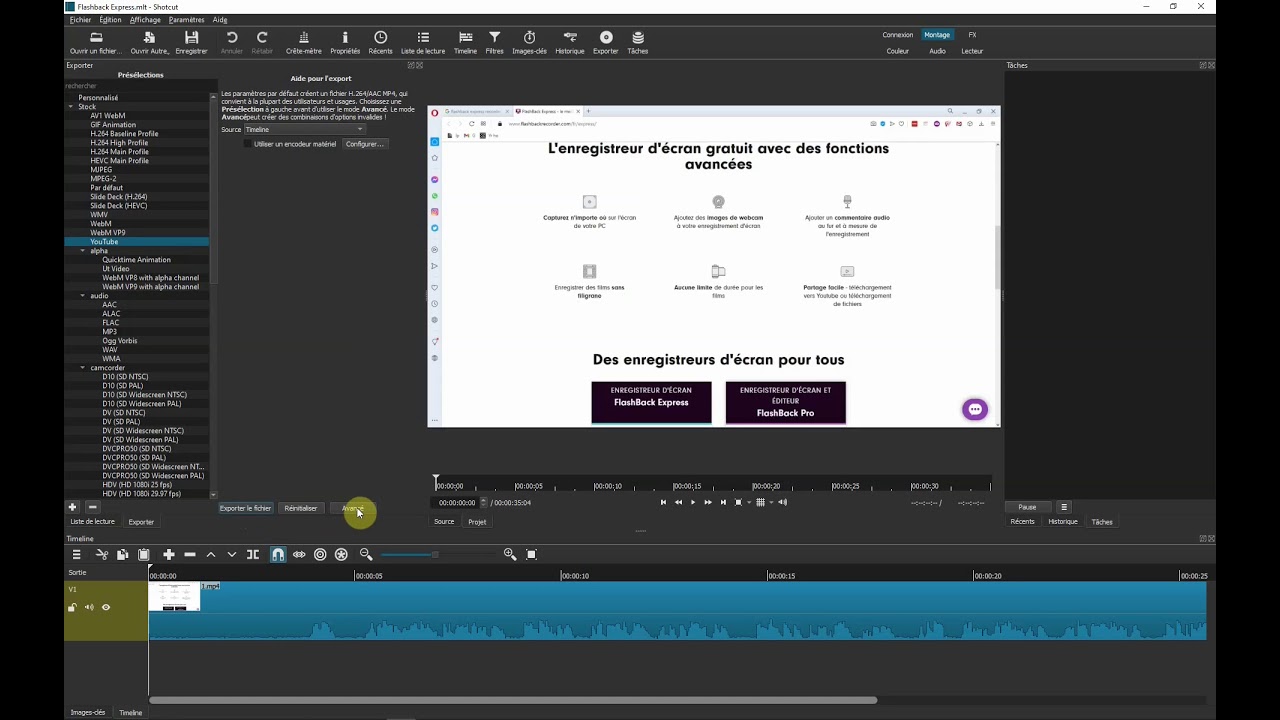 Tutoriel Shotcut 3 : apr&egrave;s le montage, exporter la vid&eacute;o finale
