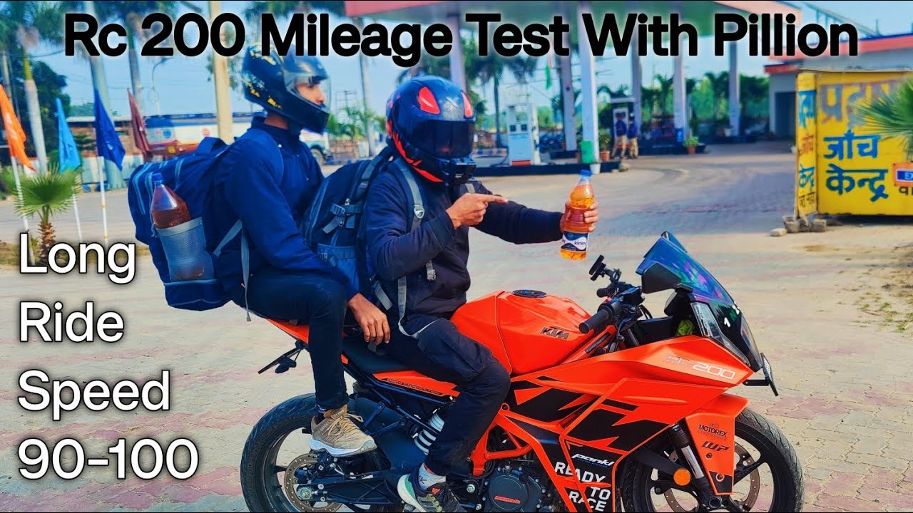 New Ktm Rc 200 Moto Gp Mileage Test with pillion | KTM RC 200 Mileage Test  Speed 90-100