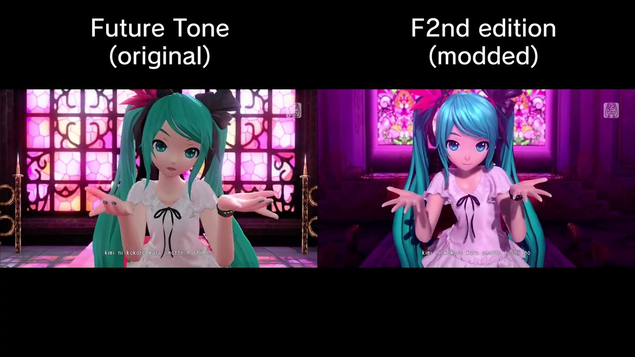 Project DIVA - World is Mine comparison (Future Tone vs. F2nd Song Pack)