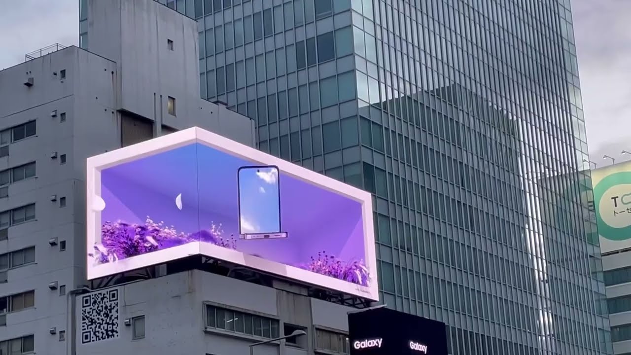 【不思議】ビルの画面から飛び出して見える！