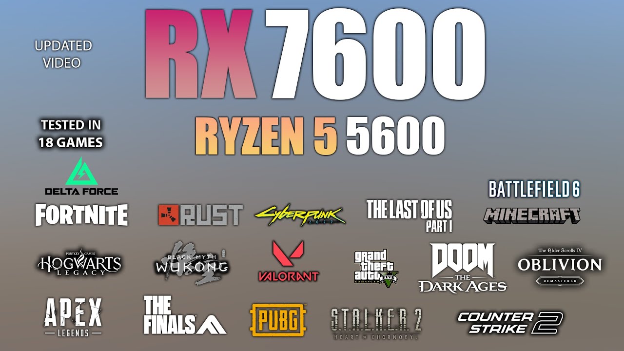 RX 7600 + Ryzen 5 5600 : Test in 18 Games - Best Budget Build