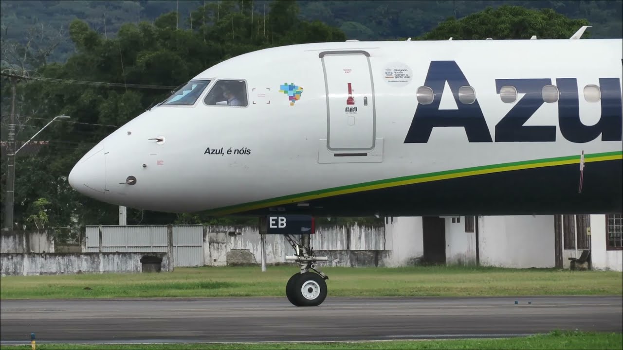 Embraer 195-E2 AZUL - (PS-AEB) Pouso e Decolagem em Joinville 09/06/2021