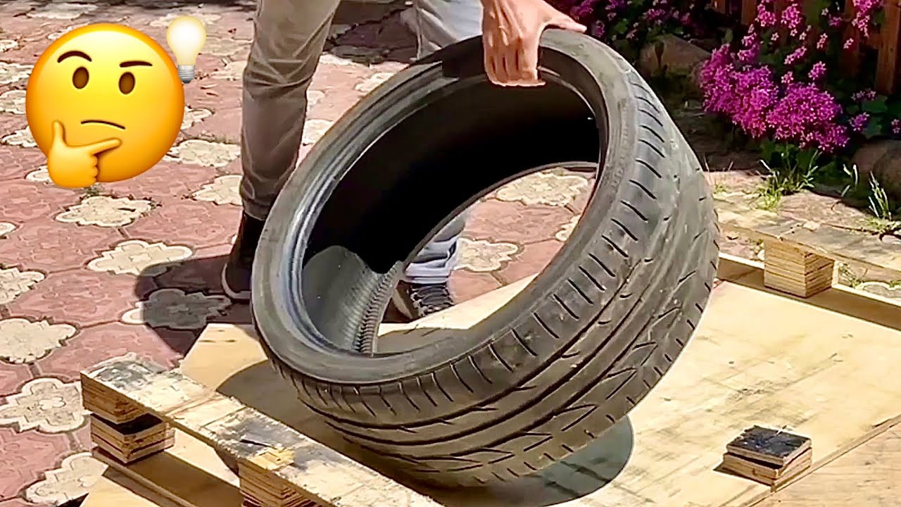 ESKİ ARABA LASTİĞİNDEN/ SONUÇ 👍 FROM OLD CAR TIRE/ THE RESULT IS AMAZING👍