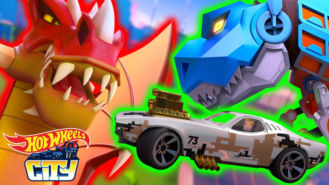 Gigantyczne zwierzęta na wolności w Hot Wheels City! Ultramaraton przygód! 🐲🦍🦈🦂