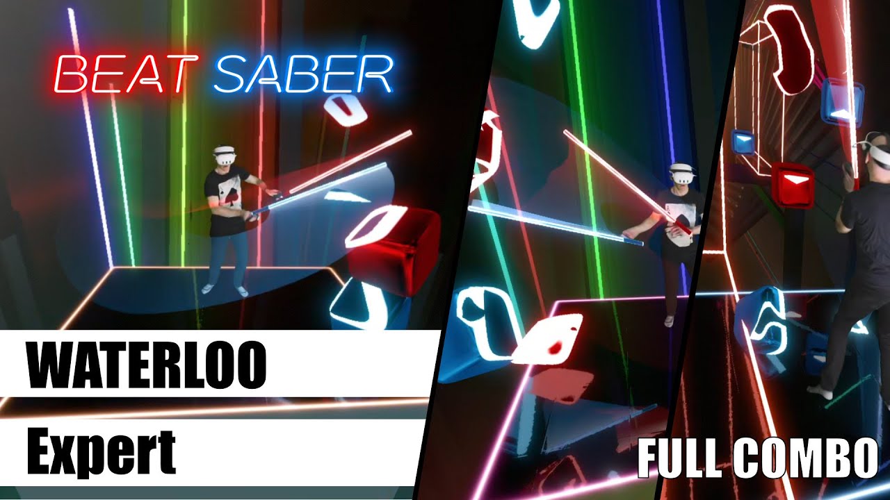 Beat Saber - Waterloo (Expert FULL COMBO) [ABBA] in Mixed Reality