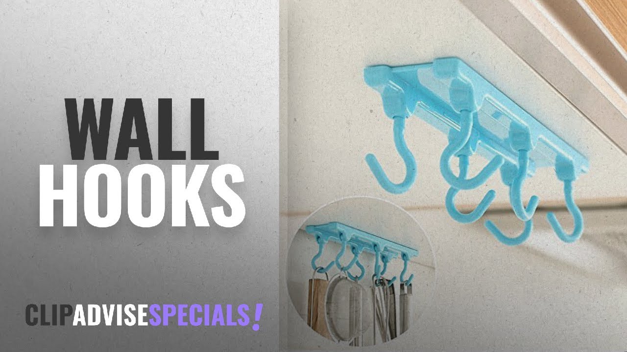 Top 10 Wall Hooks [2018]: vmore Wall Mounted Hook Rack with 6 Hooks for Kitchen Pot Pan Blender