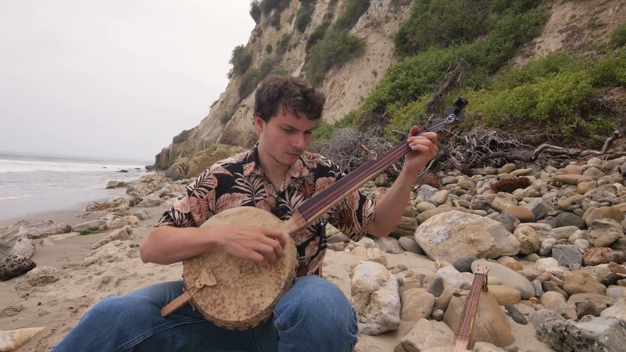 Sloop John B on fretless gourd banjo at Paradise Cove beach (RIP Brian Wilson)