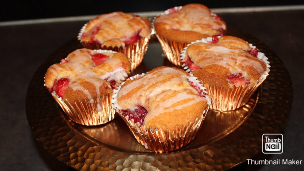 Muffin à la fraise - مافين بالفراز لفطور الصباح او لعشويه صيافي