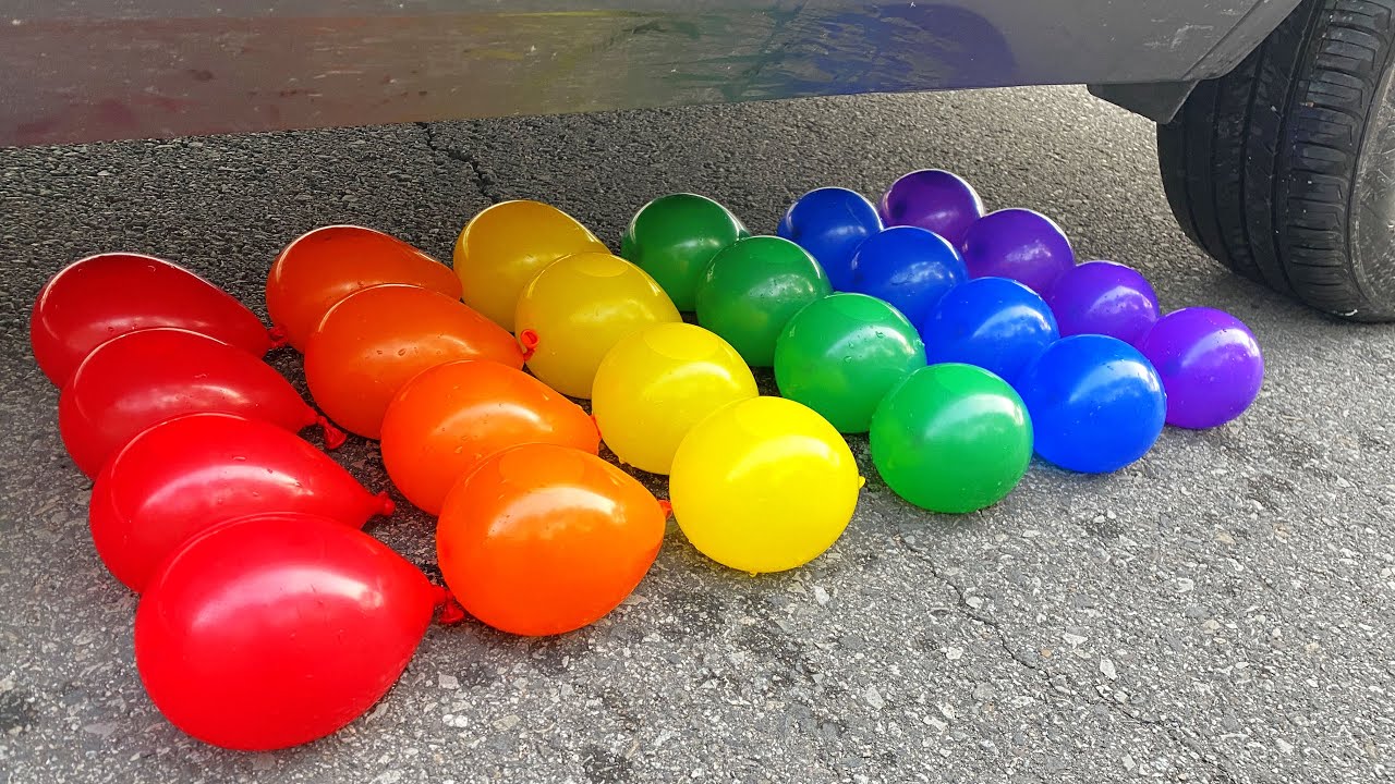 EXPERIMENT Car vs Rainbow Color water balloons | Top 25 Crushing things with Car Compilation!