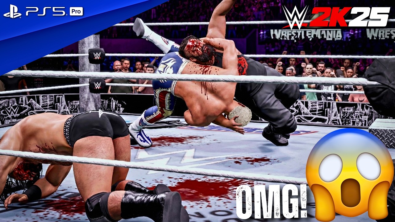 WWE 2K25 - Cody Rhodes vs. Jacob Fatu vs. Drew McIntyre (c) - Triple Threat Match at WrestleMania 42