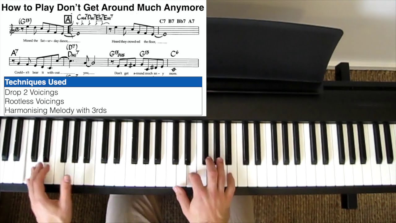 Как играть Don't Get Around Much Anymore (джазовое фортепиано) — с нотами