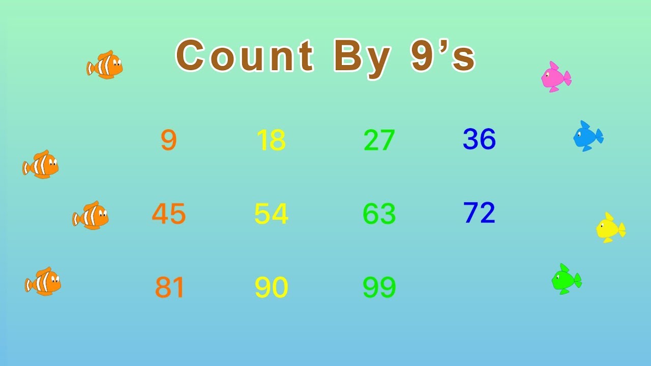 Count by 9's Song | Skip counting by 9 YouTube Video | Golden Kids Learning