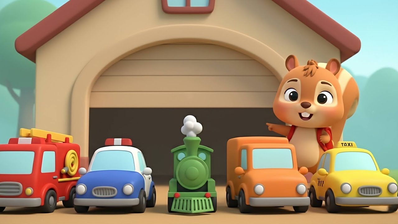 Rescue Vehicles for Kids: Fire Truck, Police, Train | Chippy's Nursery Rhymes & Kids Songs