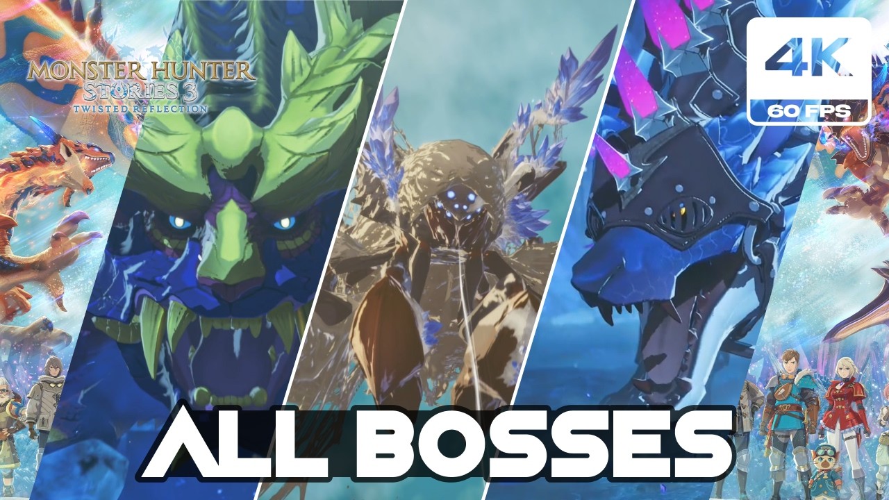 Monster Hunter Stories 3 Twisted Reflection - All Bosses & Cutscenes (4K 60FPS)