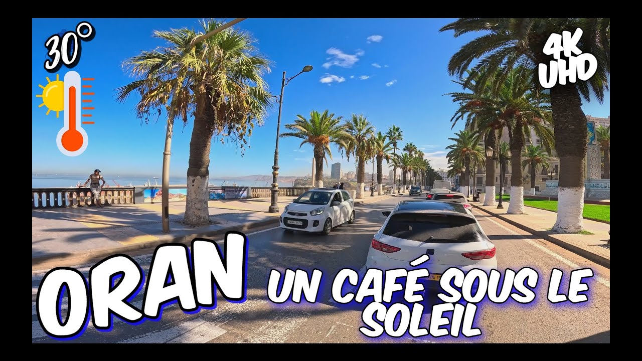 ORAN A VÉLO 4K KHEMISTI CENTRE VILLE UN PETIT CAFÉ SOUS LE SOLEIL D'AUTOMNE #169 #oran #dz #وهران