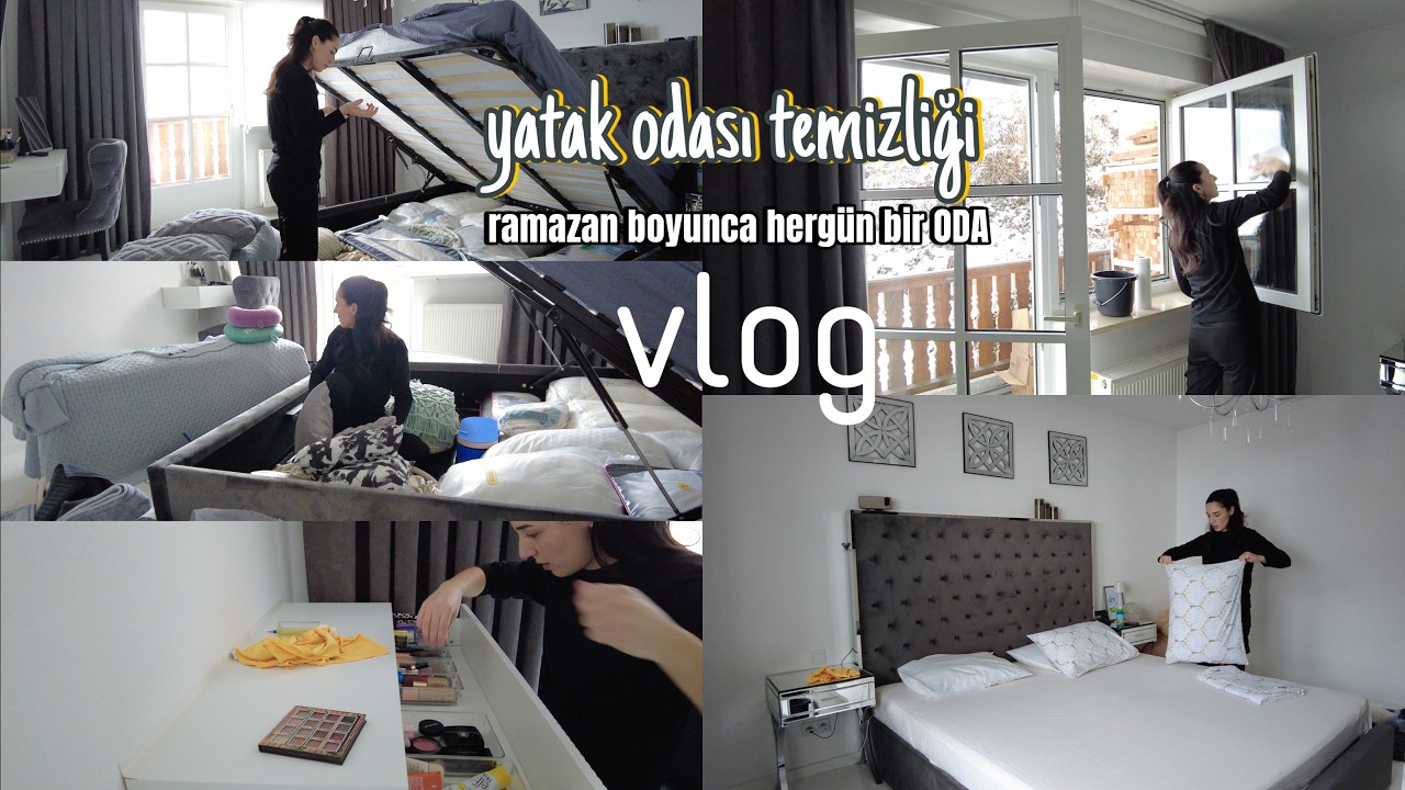 yatak odasını dip köşe temizledim, baza altında ne varsa çıkarıp baştan düzenledik, makyaj ürünleri