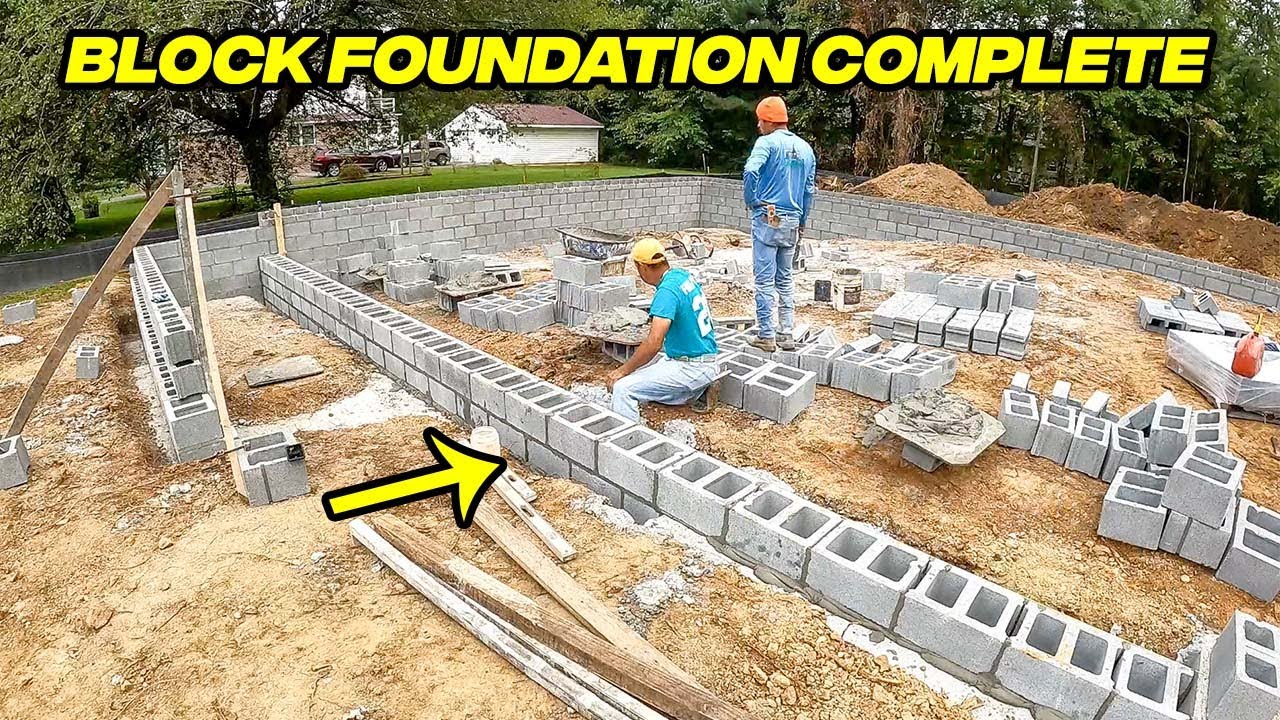 Cinder Block Foundation - Start To Finish