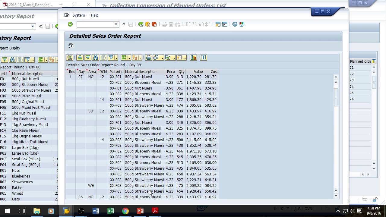 ERPsim Manufacturing Game - Production Process