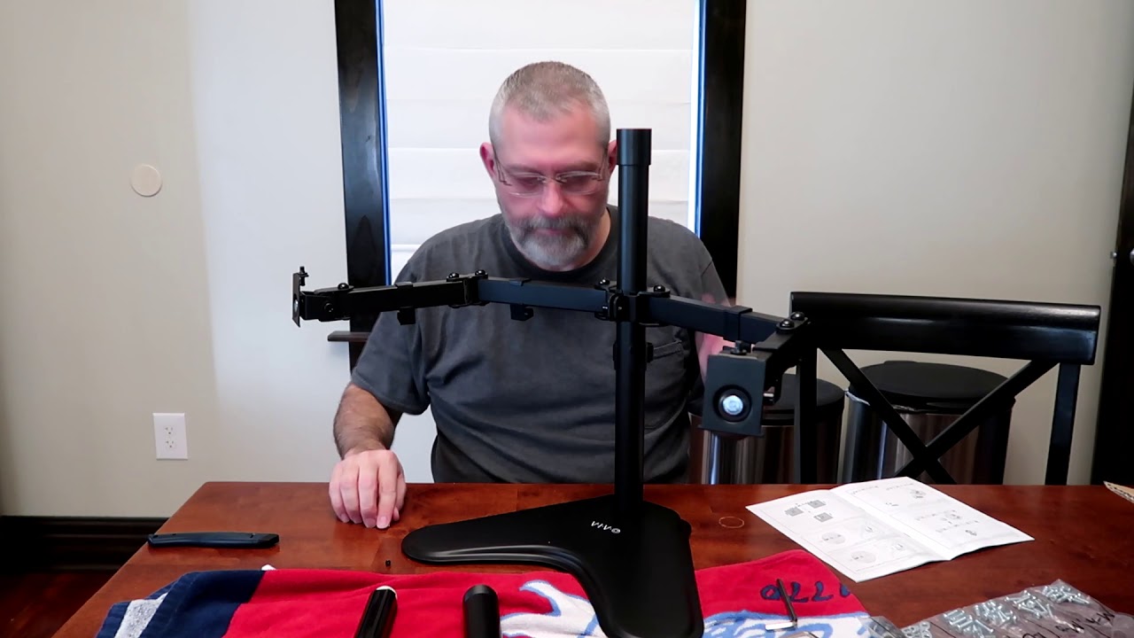VIVO Triple Computer Monitor Desk Stand | Box Opening and Assembly