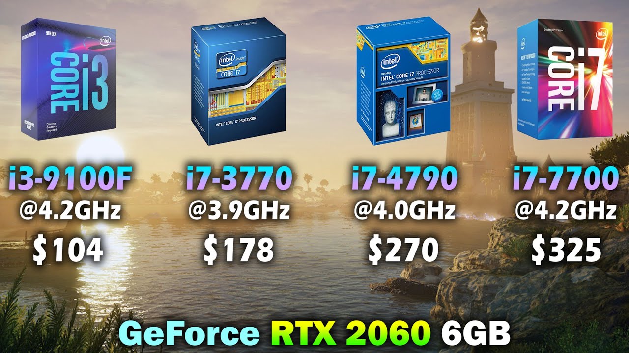 i3 9100F vs i7 3770 vs i7 4790 vs i7 7700 | GeForce RTX 2060 | Tested in 11 Games 1080p 1440p 4K