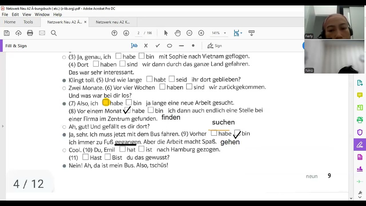 Kapitel 1 Netzwerk Neu A2 - Perfekt mit haben und sein | Warum? Weil.... | #belajarbahasajerman #fyp
