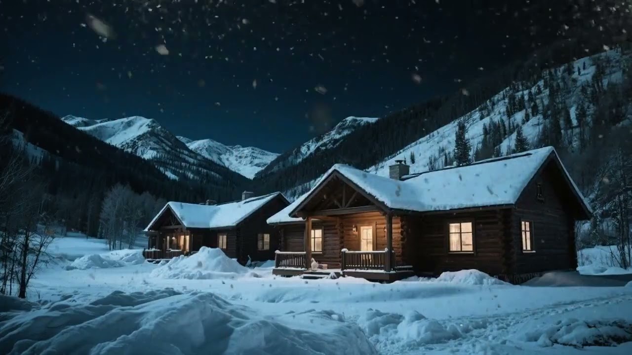 Winter Nightstorm Sound  & Brown Noise 8 hours  for Meditation & Calm