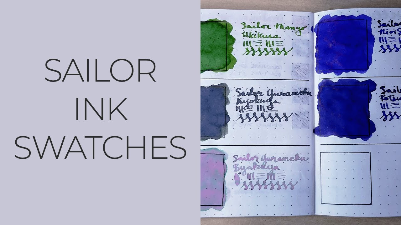 Sailor Fountain Pen Inks: Ukikusa, Kyokuya, Byakuya, Nioisumire, Potsu Potsu Manyo Yurameku Shikiori