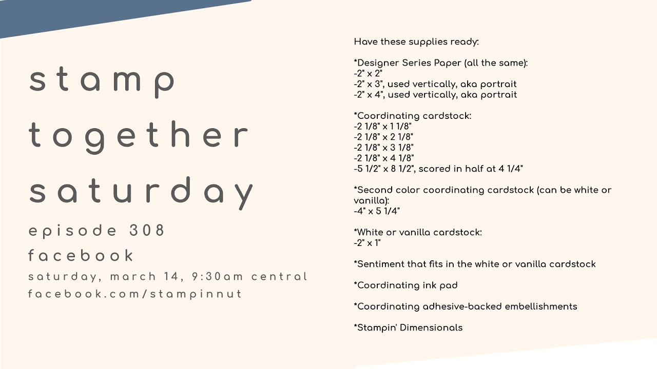 Stamp Together Staurday Episode 308: 3/14/26