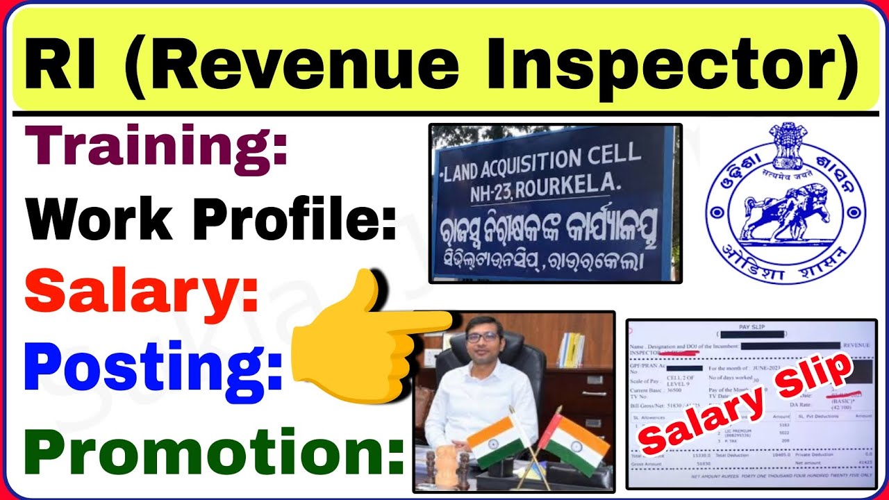 RI WORK PROFILE/RI SALARY SLIP/RI Duty Training Salary Posting Promotion in Odisha