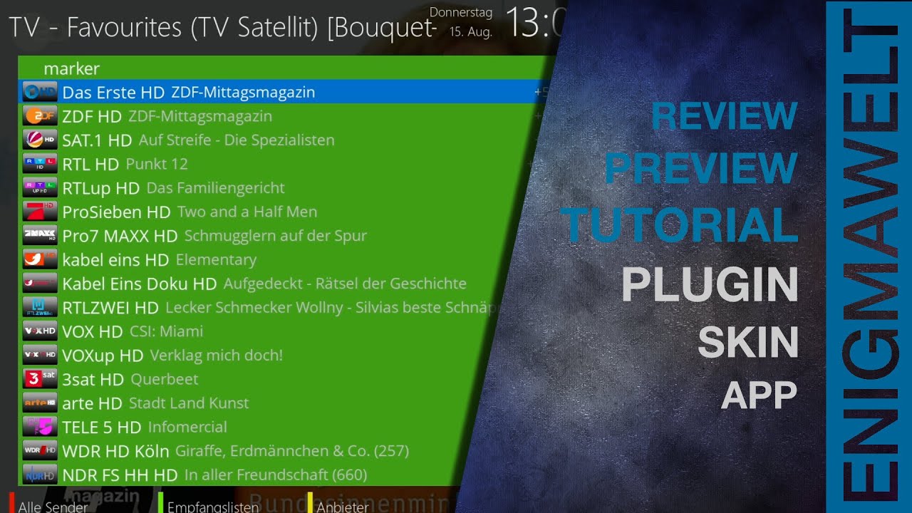 A-Z OpenATV - Senderliste (Extensionmenu) | Deutsch