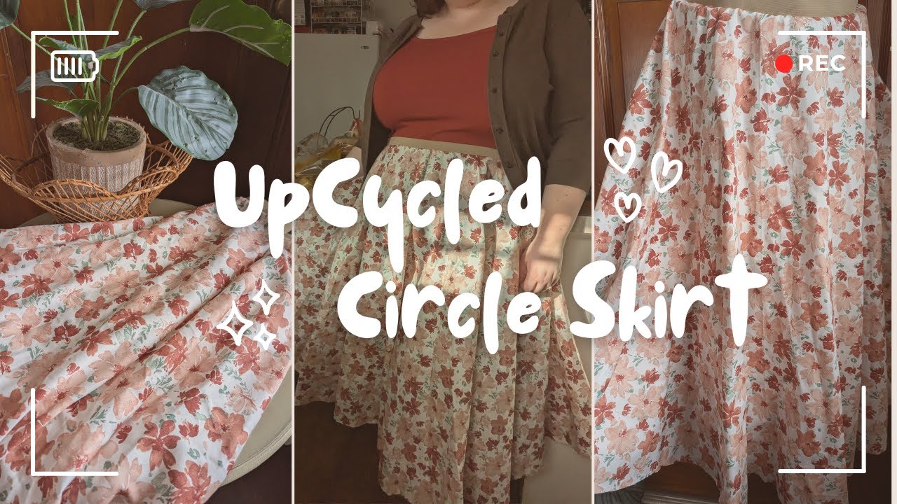 Upcycle with me | Easy DIY Circle Skirt from a thrifted sheet | Budget friendly | No pattern