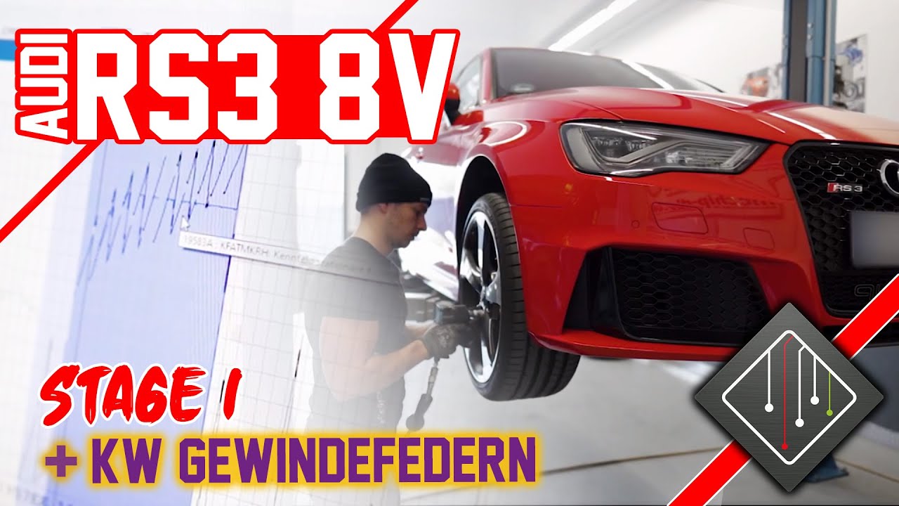 Audi RS3 2.5 TFSI 8V I Stage 1 | Tuning - Dyno - 100-200 km/h - KW Gewindefedern | mcchip-dkr