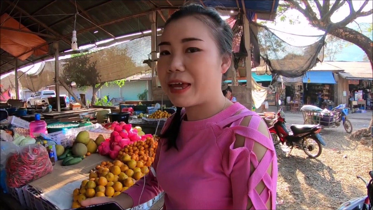 ตลาดลาว เมืองคูนคำ แขวงคำม่วน สปป.ลาว  อาหารป่า ปลาสด แม่ค่างาม บ่าวเต๋อ-เลาะเซาะแซบ
