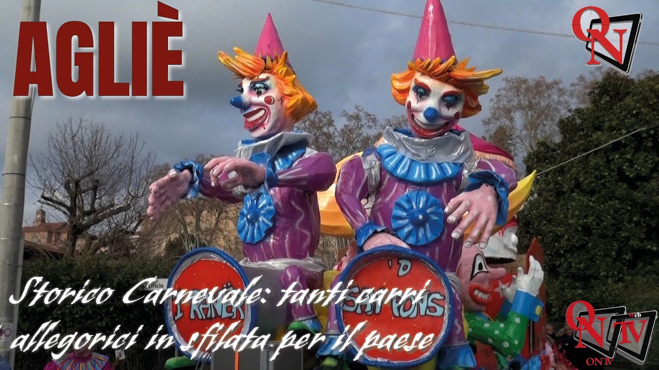 AGLIÈ - Storico Carnevale: tanti carri allegorici in sfilata per il paese
