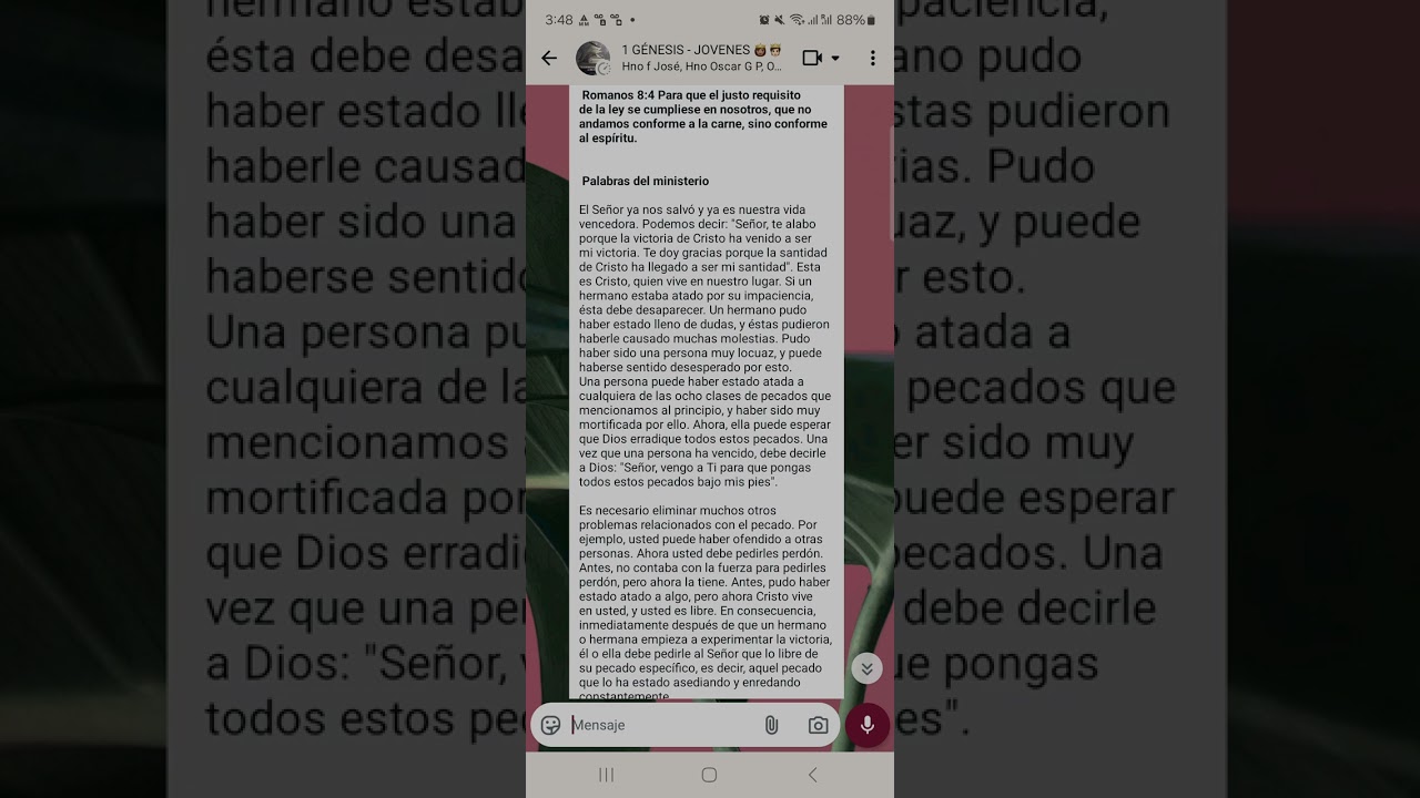 Emaná. 8 de Enero. Ya no tenemos que estar atados por los pecados.