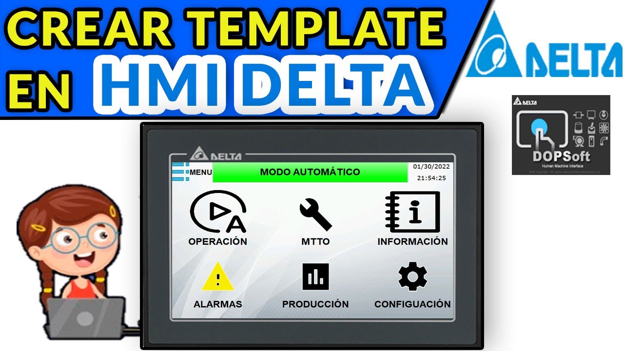 🔵✅HMI DELTA - CREAR UN TEMPLATE // PANTALLA BASE