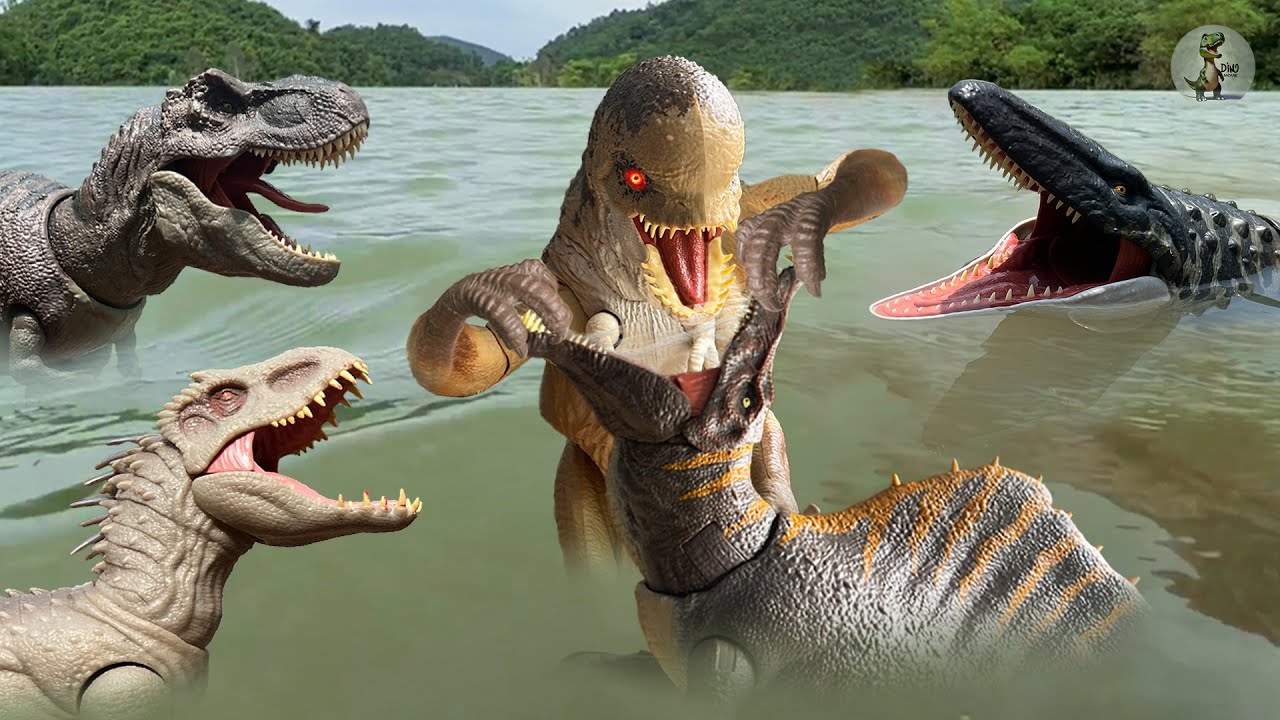 Distortus Rex Battles Mosasaurus Underwater with Spinosaurus 🦖 Jurassic World Rebirth - 30 Min