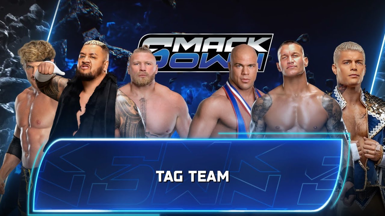 Logan Paul, Solo Sikoa, Brock Lesnar Vs Kurt Angle, Randy Orton & Cody Rhodes Full Match | Smackdown