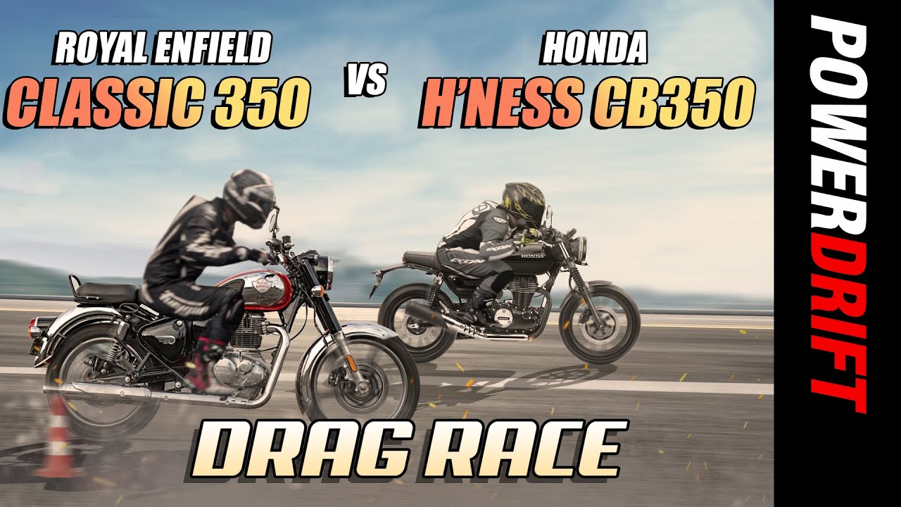 Royal Enfield Classic 350 против Honda H’ness CB350 | Дрэг-рейсинг | PowerDrift x Acko Insurance