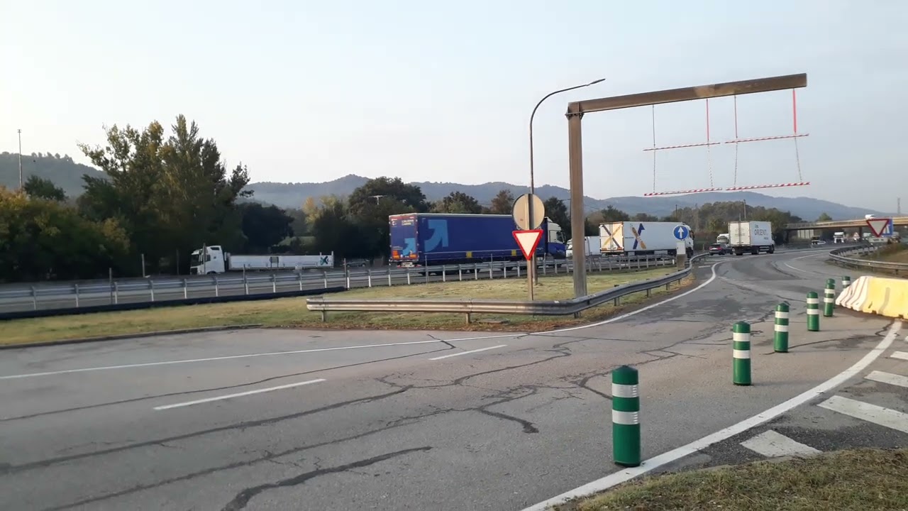 Traffic E-15 highway, Catalonia, Spain