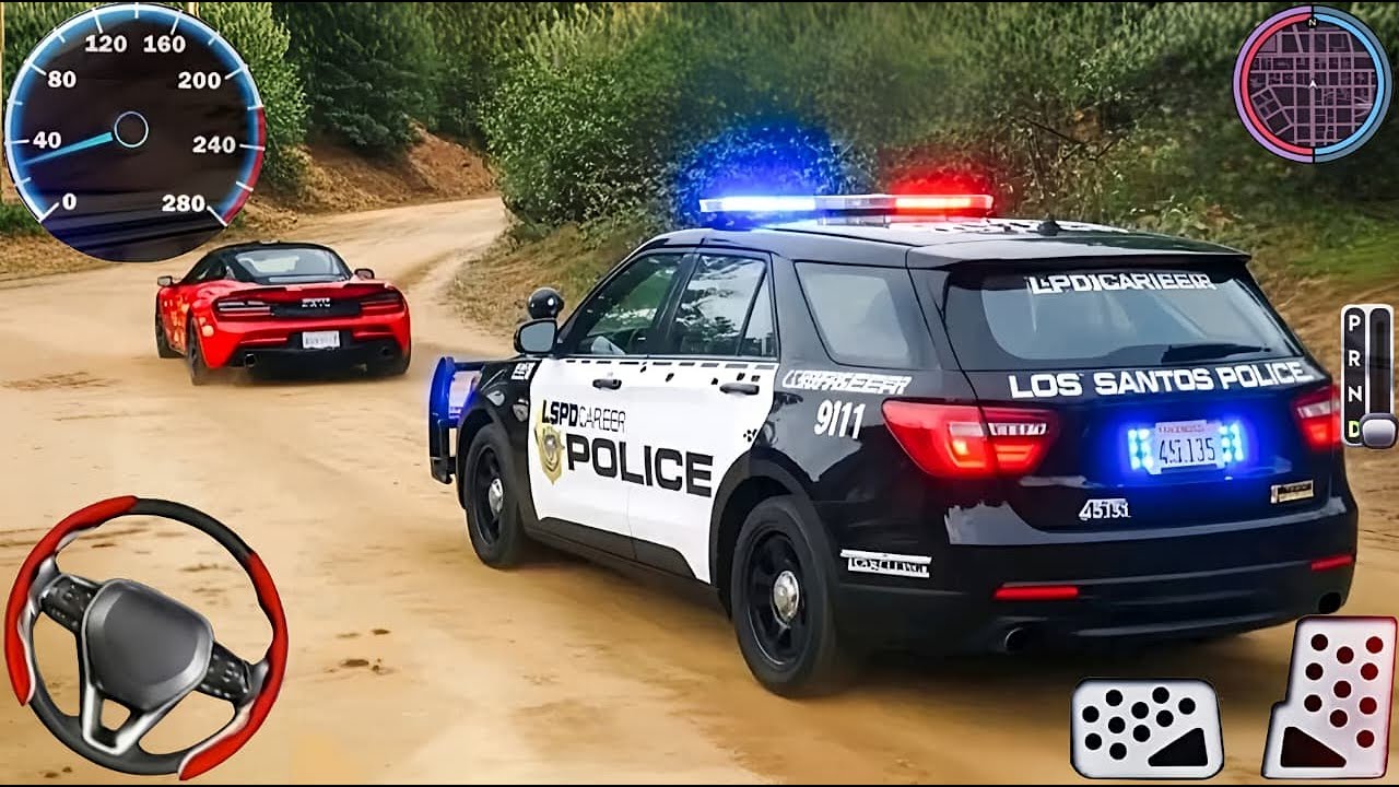 Police Car Chase Simulator 3D Game - Real Cop Cars Driving Simulator 2025 - Android GamePlay