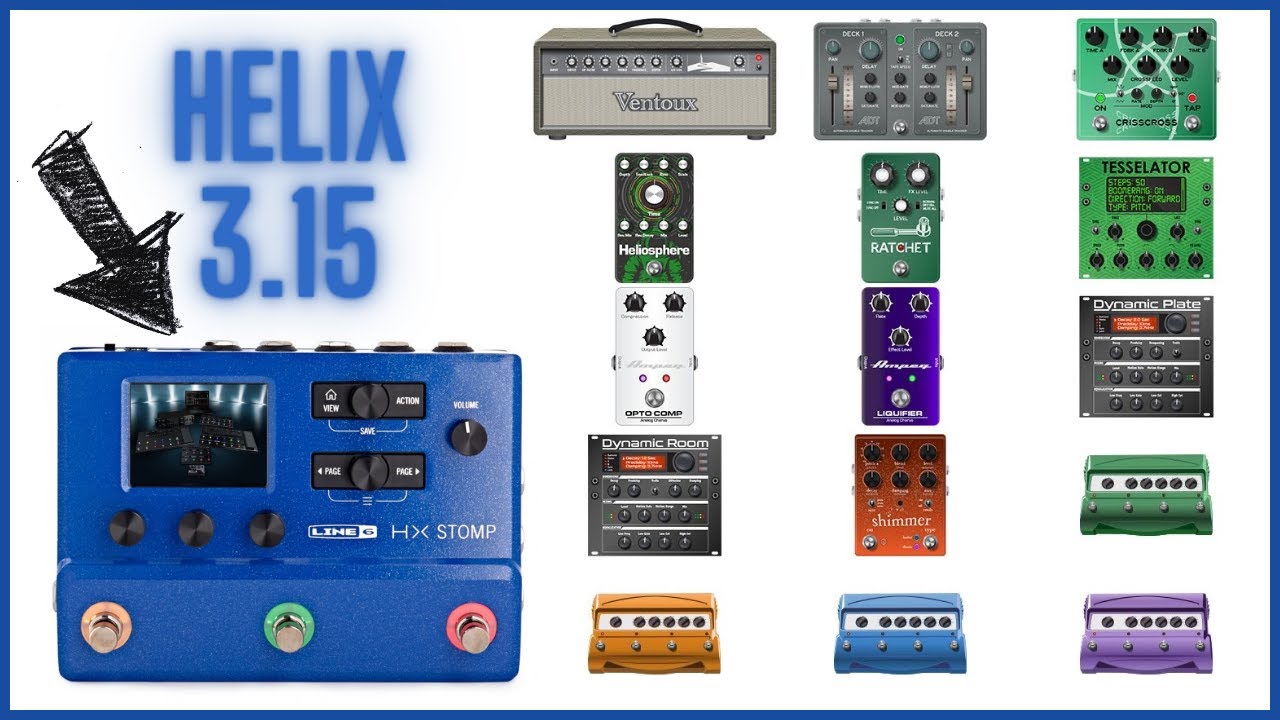 Line 6 Helix HX Stomp Update Firmware 3.15 Complete Demo Test Review New Effects, Amps and Features