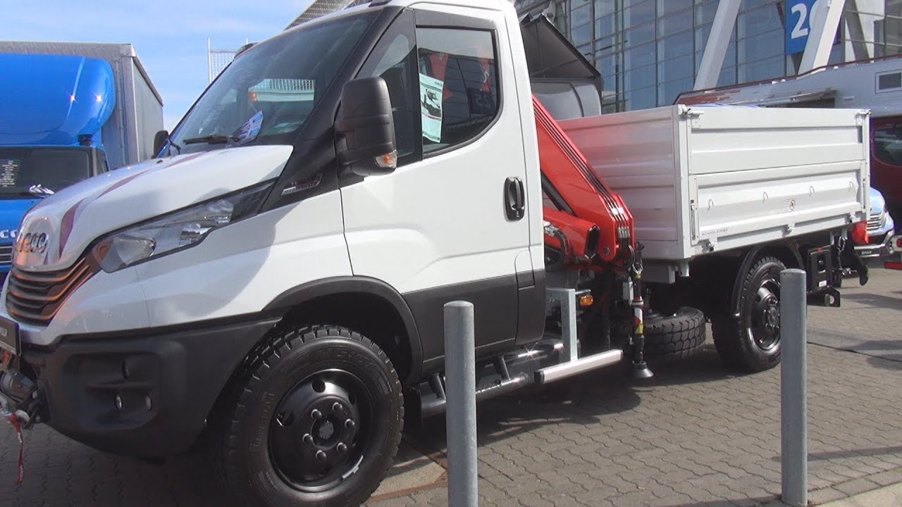 Iveco Daily 4x4 70S18HA8 WX Schoon 3-way Tipper with Crane Truck (2023) Exterior and Interior