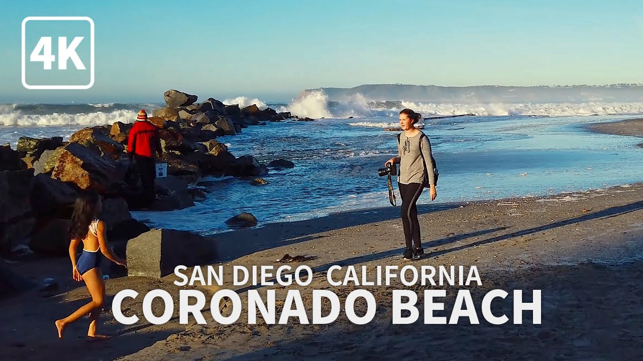 [4K] Morning Walk on The Beach, Coronado Beach, San Diego, California, 4K UHD