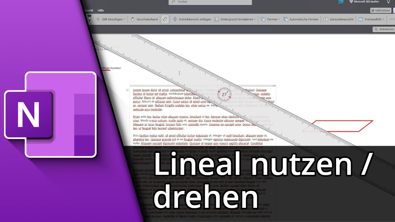 OneNote Lineal nutzen | OneNote Lineal drehen ✅ Tutorial