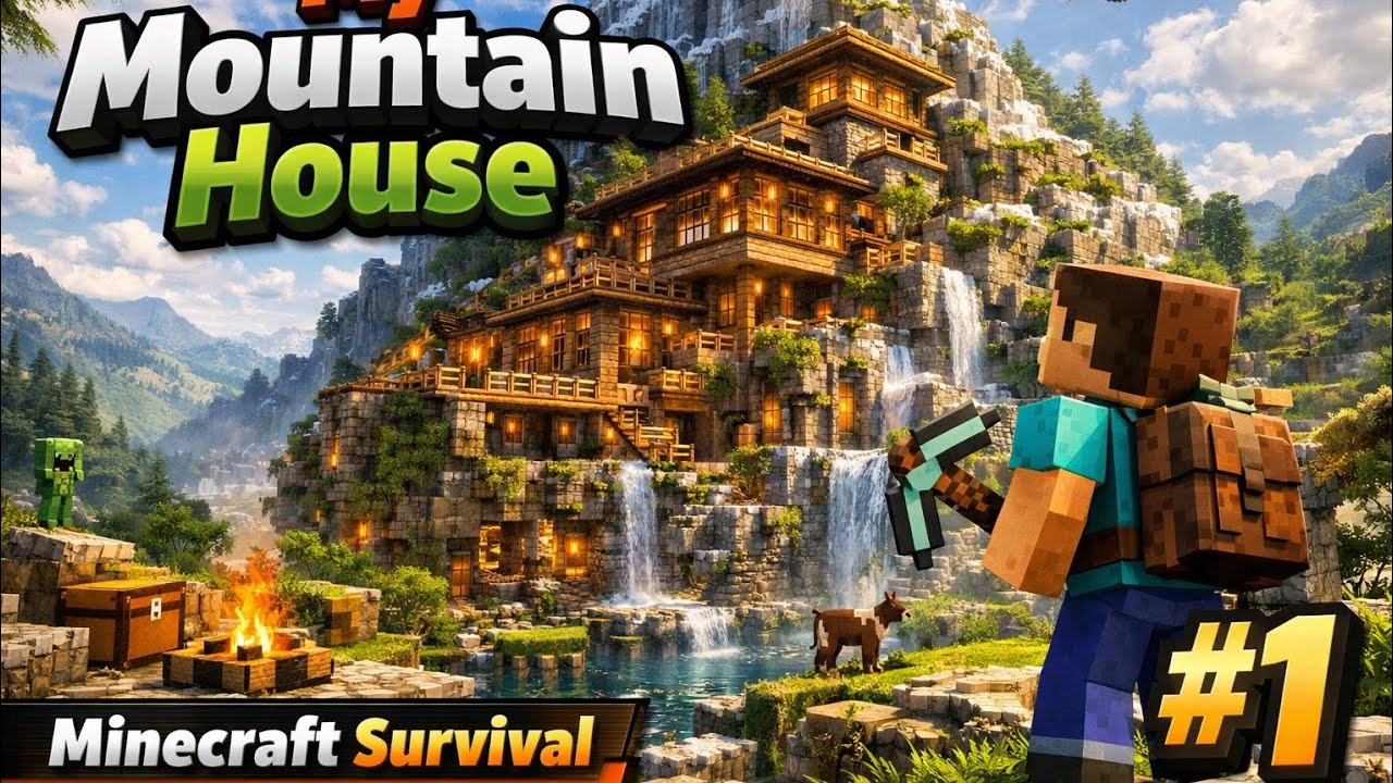 My Mountain House , Minecraft Survival #1 