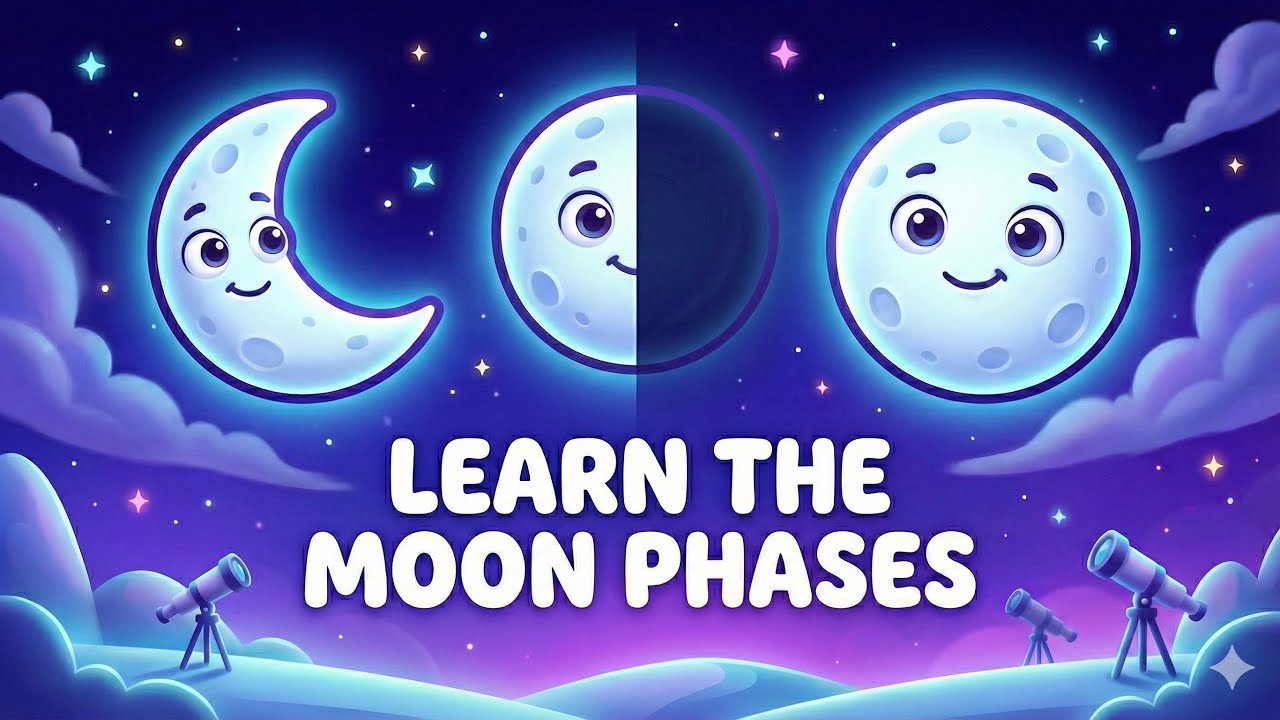 Moon Phases for Kids 🌙 | Why Does the Moon Change Shape? | Fun Space Song